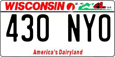WI license plate 430NYO
