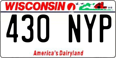 WI license plate 430NYP