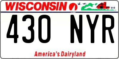 WI license plate 430NYR