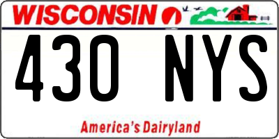 WI license plate 430NYS