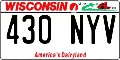 WI license plate 430NYV