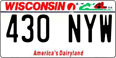 WI license plate 430NYW