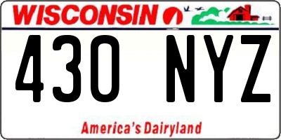 WI license plate 430NYZ