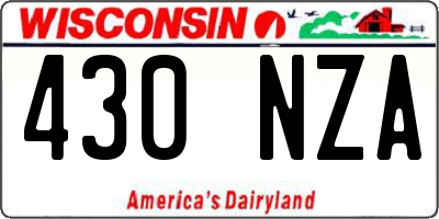 WI license plate 430NZA