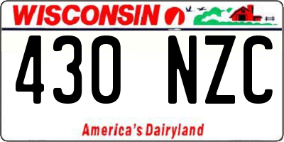 WI license plate 430NZC