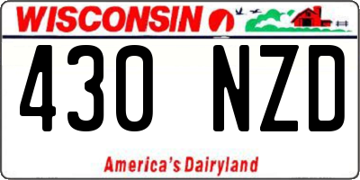WI license plate 430NZD