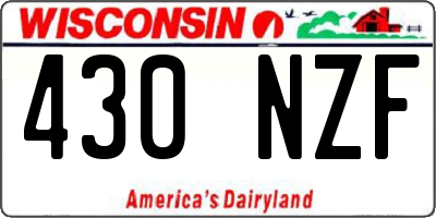 WI license plate 430NZF