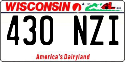 WI license plate 430NZI