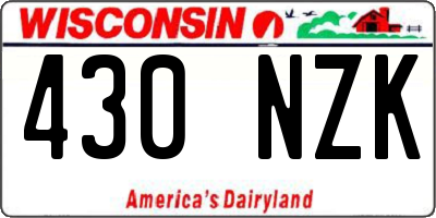 WI license plate 430NZK