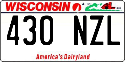 WI license plate 430NZL