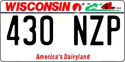 WI license plate 430NZP