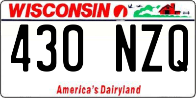 WI license plate 430NZQ