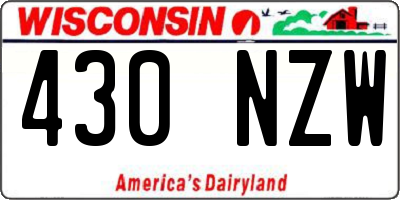 WI license plate 430NZW