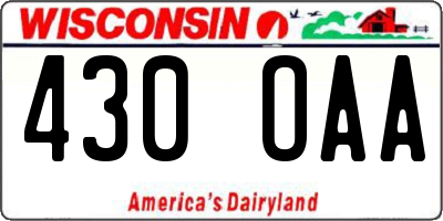 WI license plate 430OAA