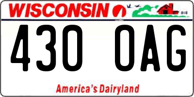 WI license plate 430OAG