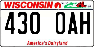 WI license plate 430OAH