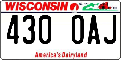WI license plate 430OAJ