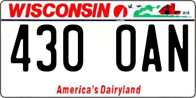 WI license plate 430OAN
