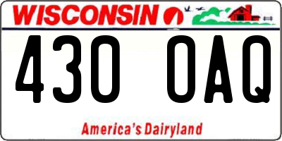 WI license plate 430OAQ