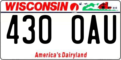WI license plate 430OAU