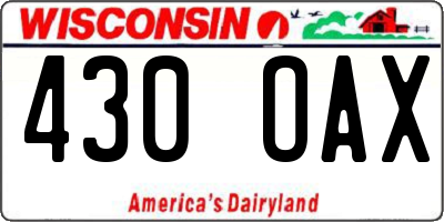 WI license plate 430OAX