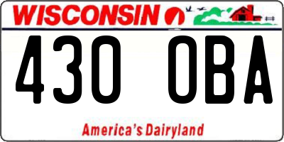 WI license plate 430OBA