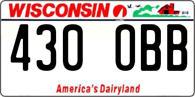WI license plate 430OBB