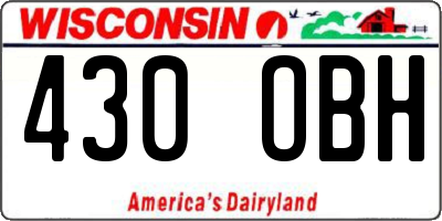 WI license plate 430OBH