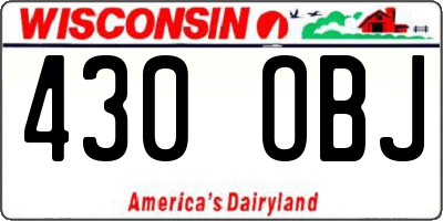 WI license plate 430OBJ
