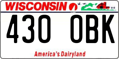 WI license plate 430OBK