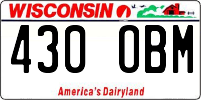 WI license plate 430OBM