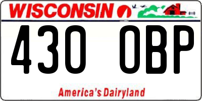 WI license plate 430OBP