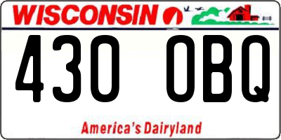WI license plate 430OBQ