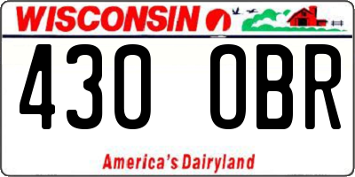 WI license plate 430OBR