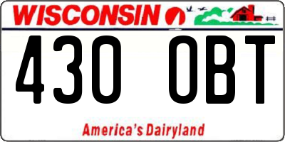 WI license plate 430OBT