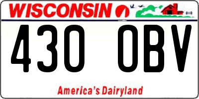 WI license plate 430OBV