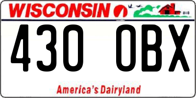 WI license plate 430OBX