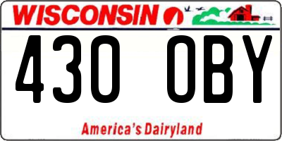 WI license plate 430OBY