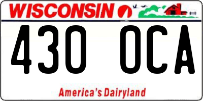 WI license plate 430OCA