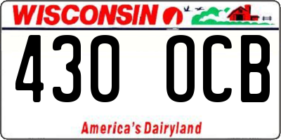 WI license plate 430OCB