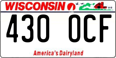 WI license plate 430OCF