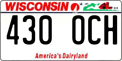 WI license plate 430OCH