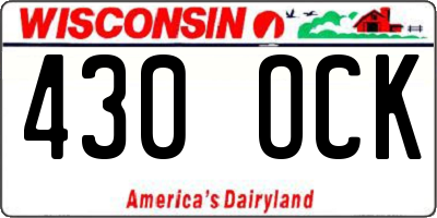 WI license plate 430OCK