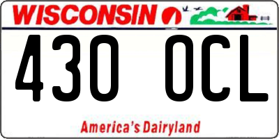 WI license plate 430OCL