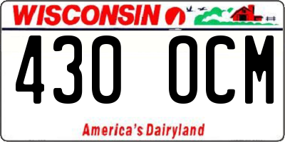 WI license plate 430OCM