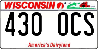 WI license plate 430OCS