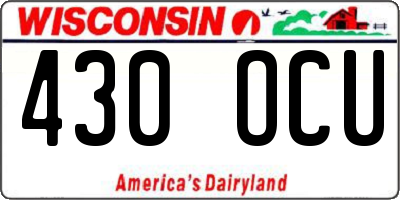 WI license plate 430OCU