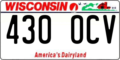 WI license plate 430OCV