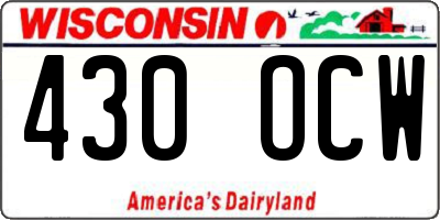 WI license plate 430OCW
