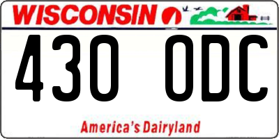 WI license plate 430ODC
